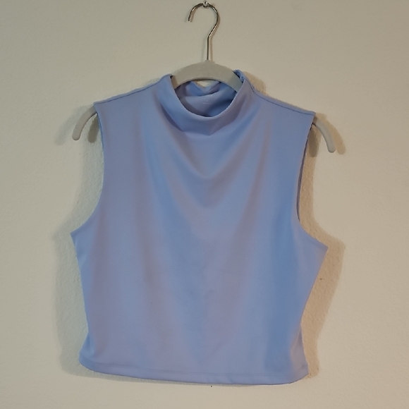Express Tops - Express Light Blue Sleeveless Crop Top